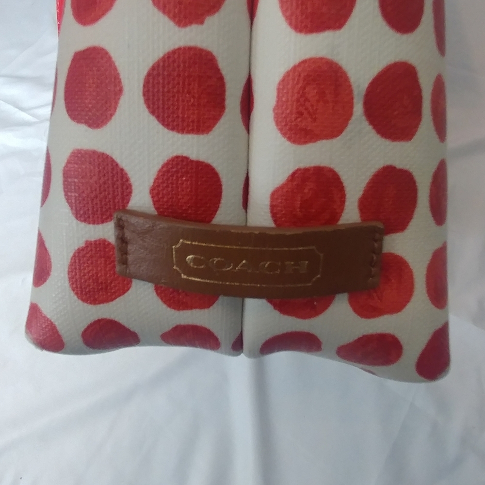 Coach Tote Brown with Red Orange Splotches - Picture 5 of 8
